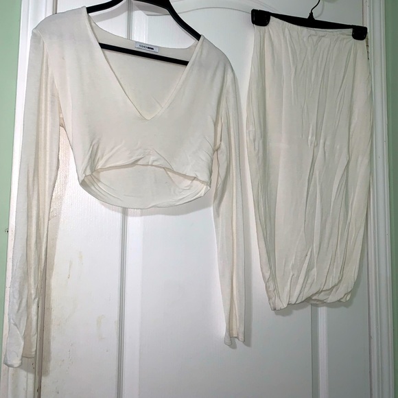 FASHION NOVA - White midi skirt set. - Picture 1 of 2